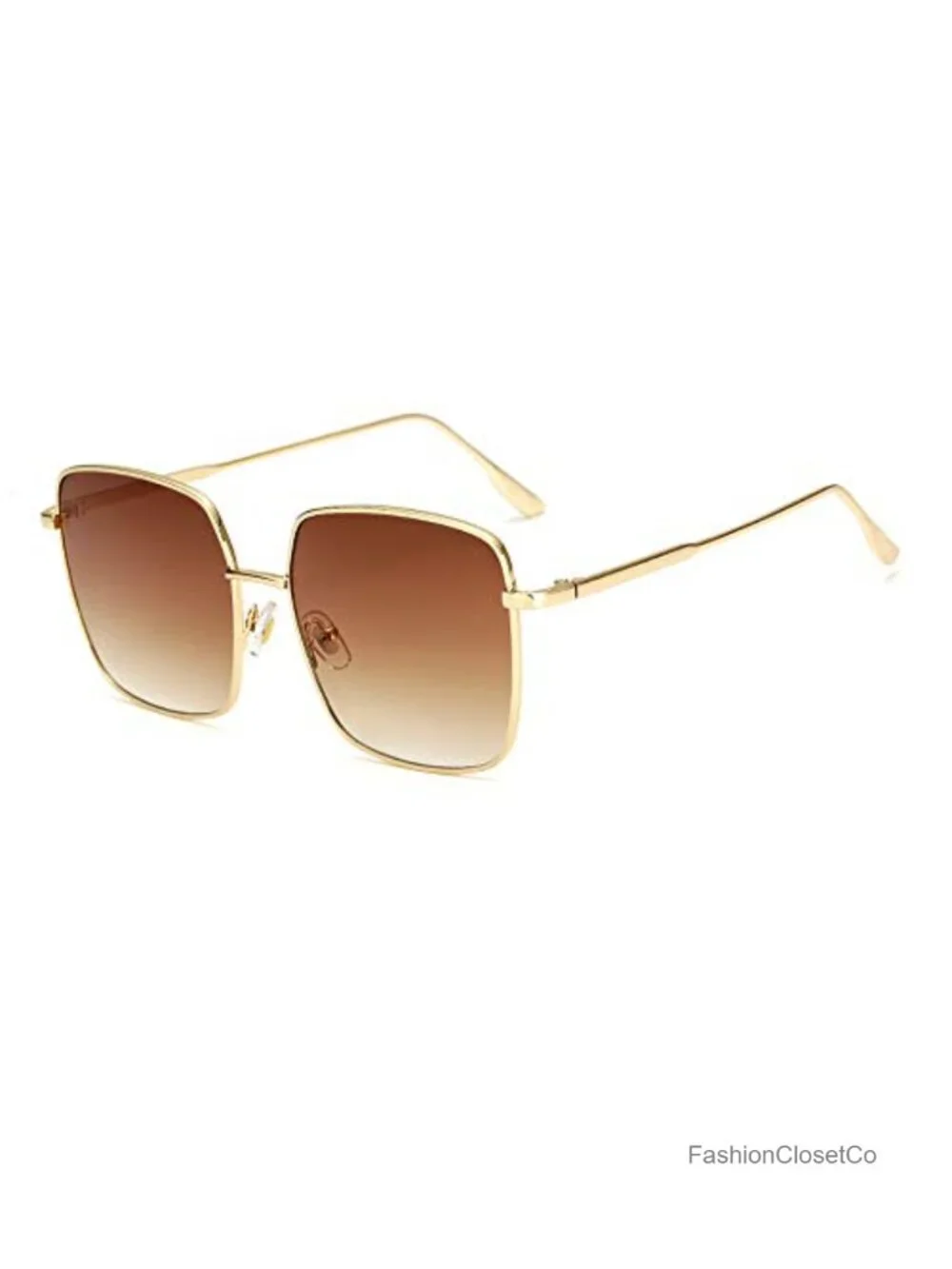 Oversized Square Sunglasses UV400 Metal Frame